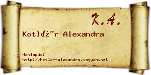 Kotlár Alexandra névjegykártya