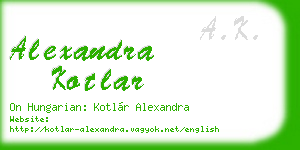 alexandra kotlar business card