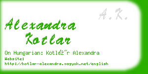 alexandra kotlar business card